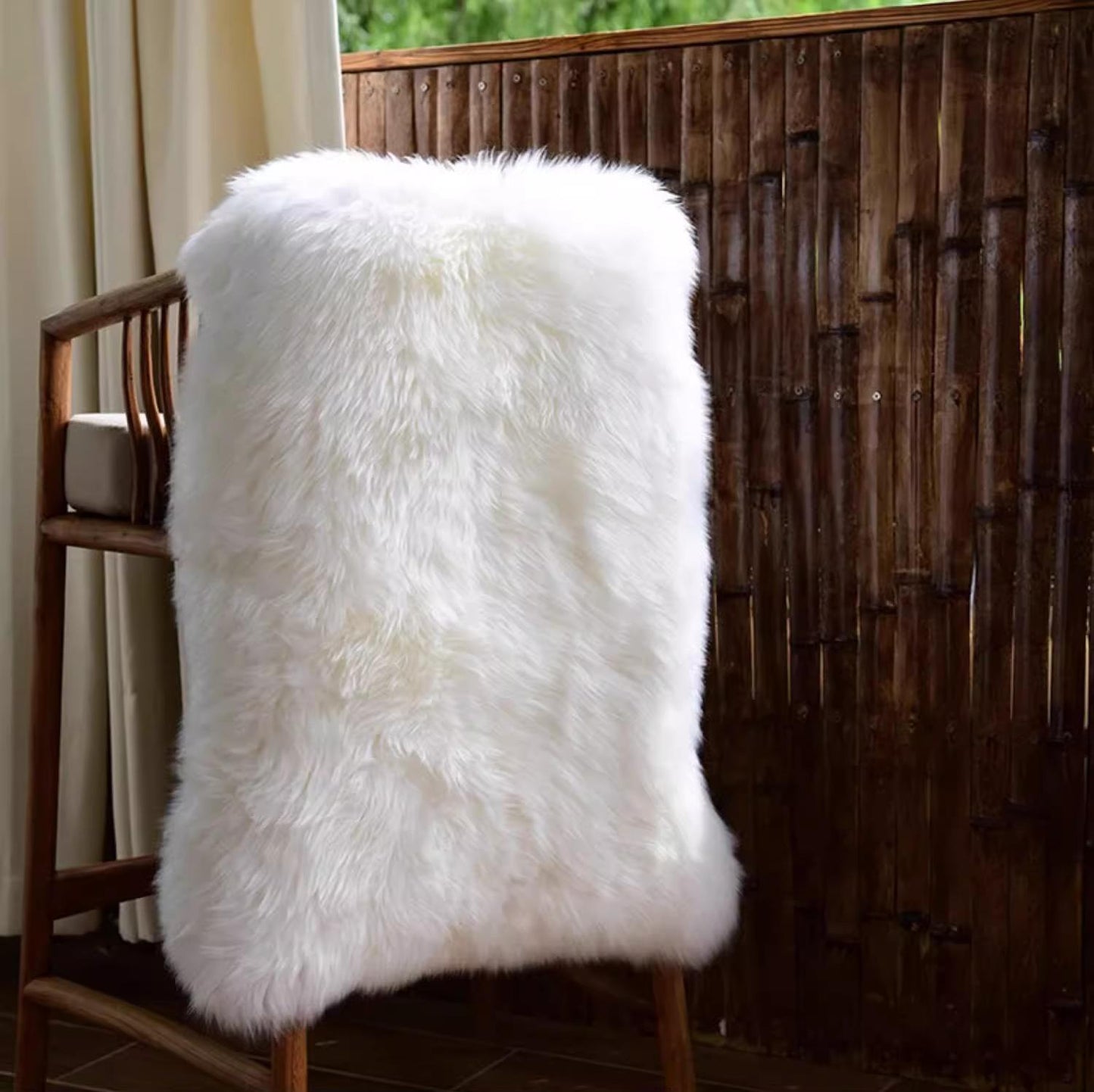 New Zealand imported wool carpet sofa cushion whole sheepskin cushion floor mat-1