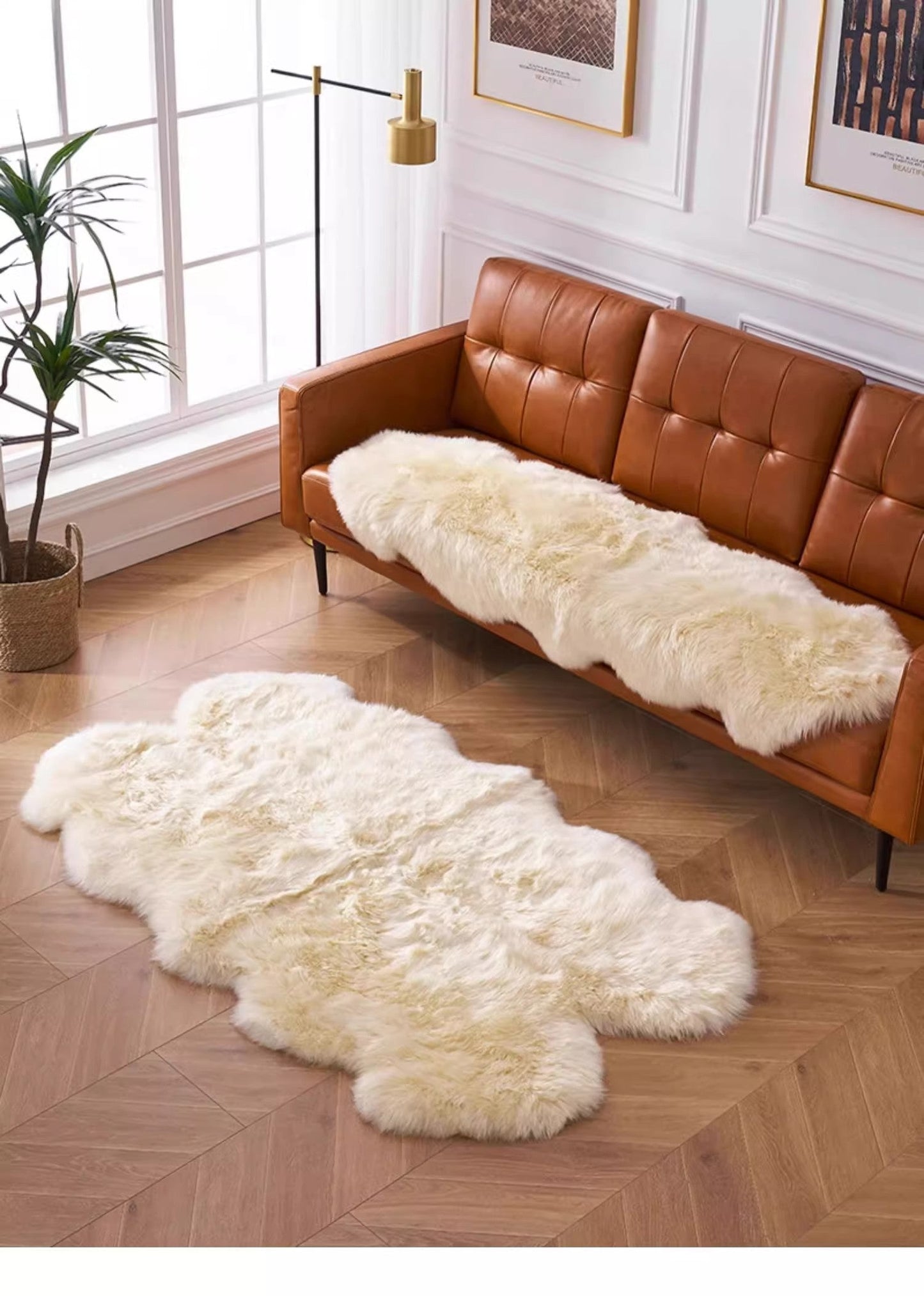New Zealand imported wool carpet sofa cushion whole sheepskin cushion floor mat-4