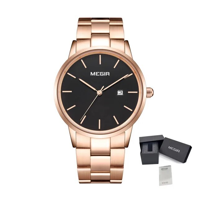 MEGIR Quartz Watch for Men Top Brand Luxury Steel Band Wristwatches Business Casual Date Clock Waterproof Relogio Masculino-15