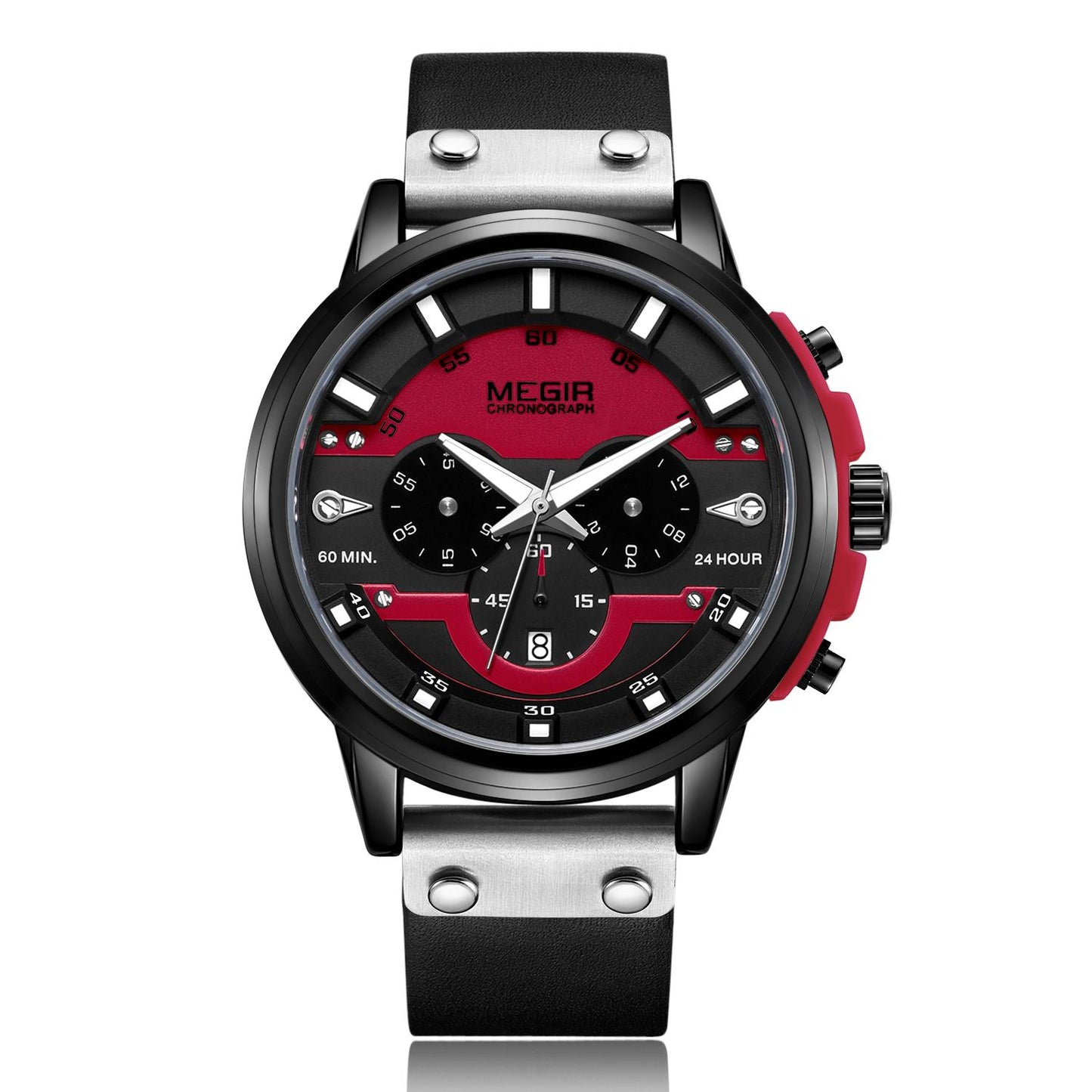 MEGIR Fashion Military Watches for Men Luxury Quartz Sport Wrist Watch Calendar Luminous Waterproof Man Clock Chronograph 2080-6
