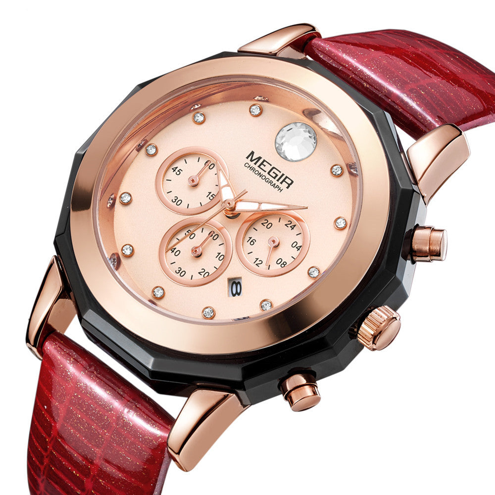 MEGIR Luxury Brand Women Bracelet Watches Ladies Fashion Quartz Sport Wristwatch Leather Dress Clock Chronograph Reloj Hombre-5