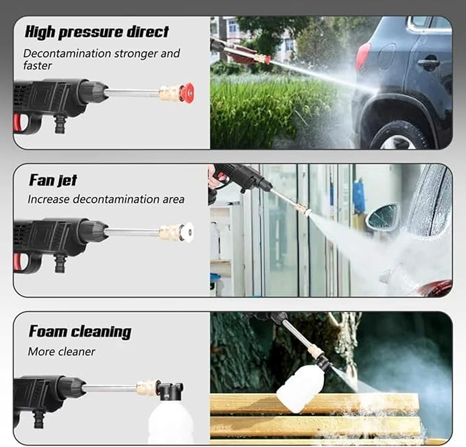 Cordless Gun for Home Use for Effective Cleaning of Bikes, Motorcycles, Cars, Floors, Driveways, Gardens