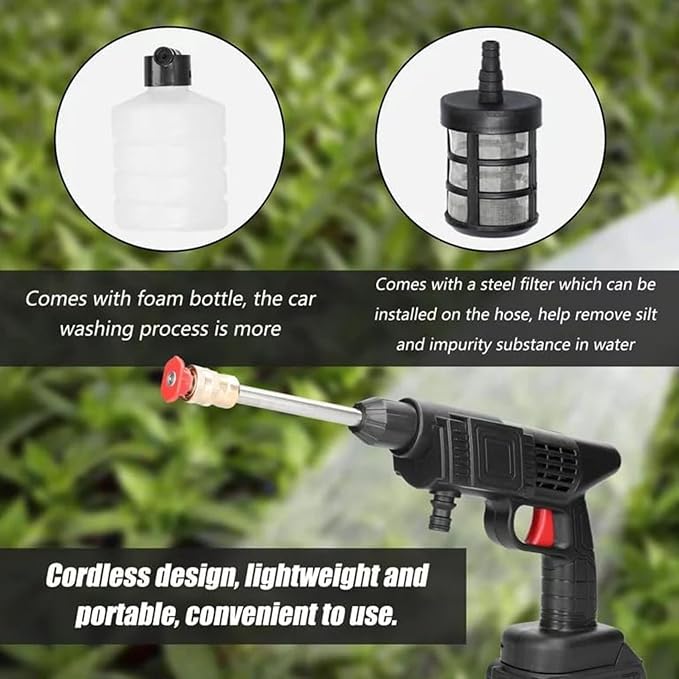 Cordless Gun for Home Use for Effective Cleaning of Bikes, Motorcycles, Cars, Floors, Driveways, Gardens