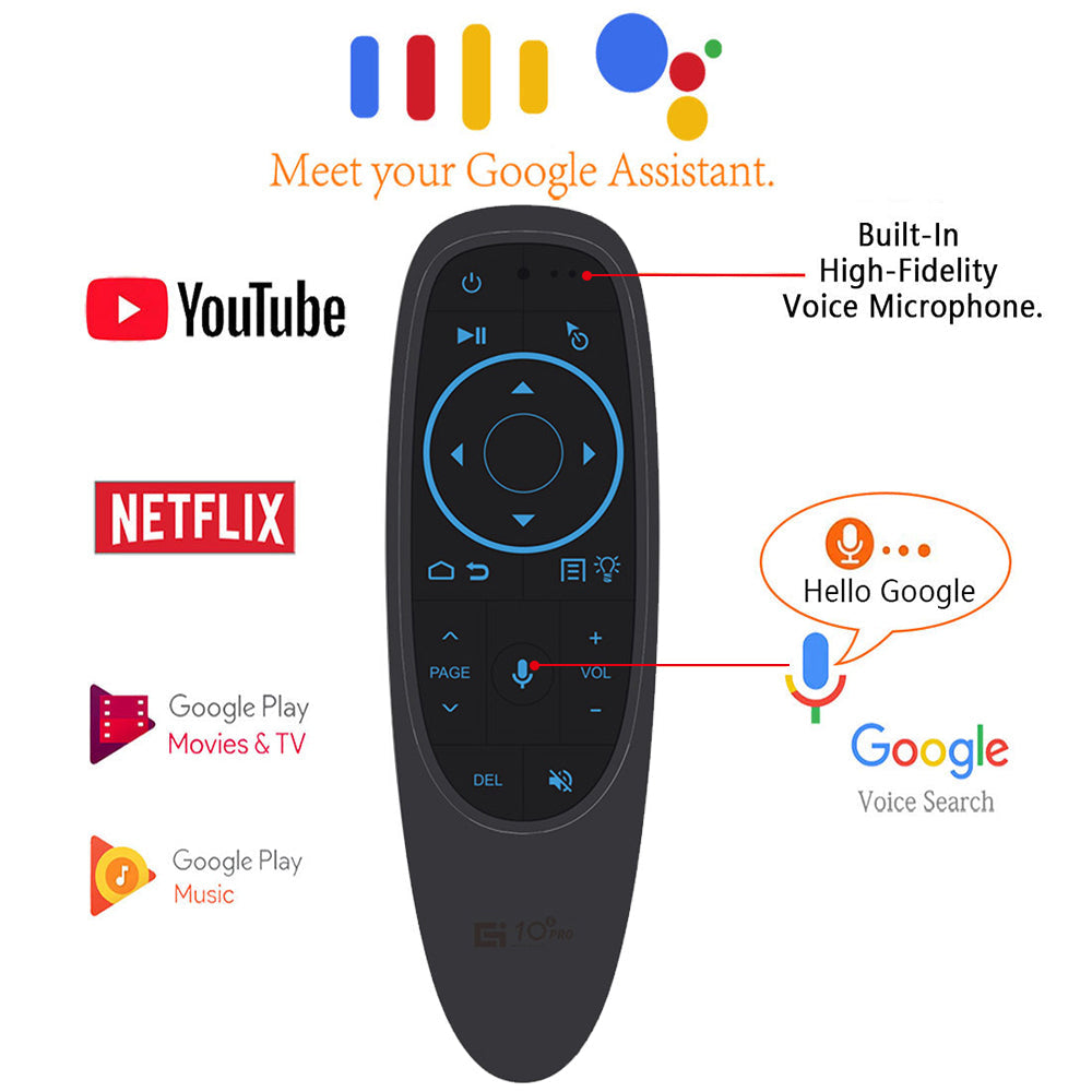 Linkifun™ G10S PRO Wireless Air Mouse Remote with Bluetooth 5.0, USB Port, Google Voice, and Backlit Keyboard – 2.4GHz-4
