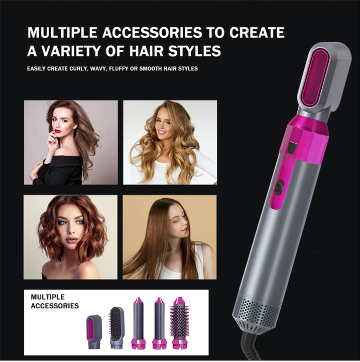 Hot Air Brush (5-in-1) فرشاة هوائية ساخنة 5 في 1 بتقنية السيراميك – تصفيف شعر متكامل واحترافي في السعودية
