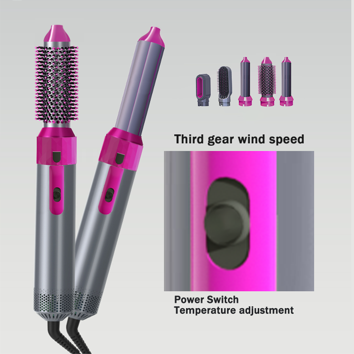 Hot Air Brush (5-in-1) فرشاة هوائية ساخنة 5 في 1 بتقنية السيراميك – تصفيف شعر متكامل واحترافي في السعودية